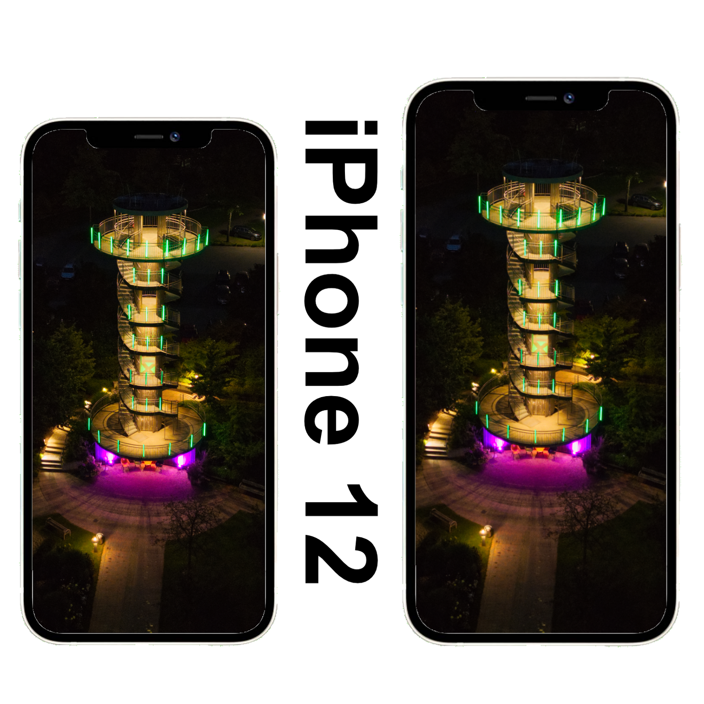 Illumination Aussichtsturm Park der Gärten wallaper iPhone