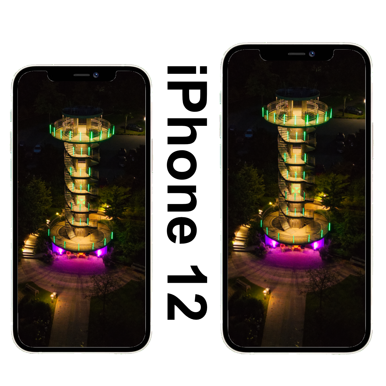 Illumination Aussichtsturm Park der Gärten wallaper iPhone