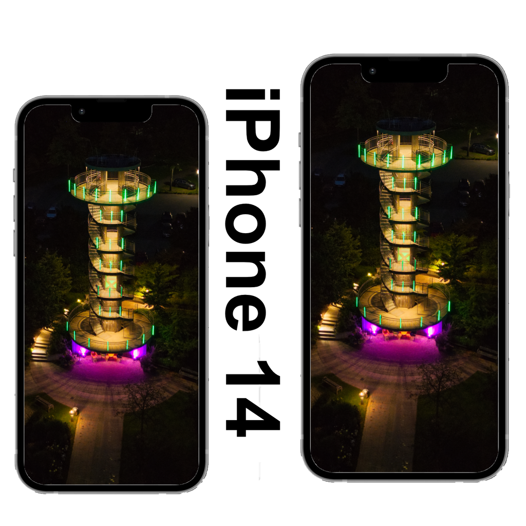 Illumination Aussichtsturm Park der Gärten wallaper iPhone