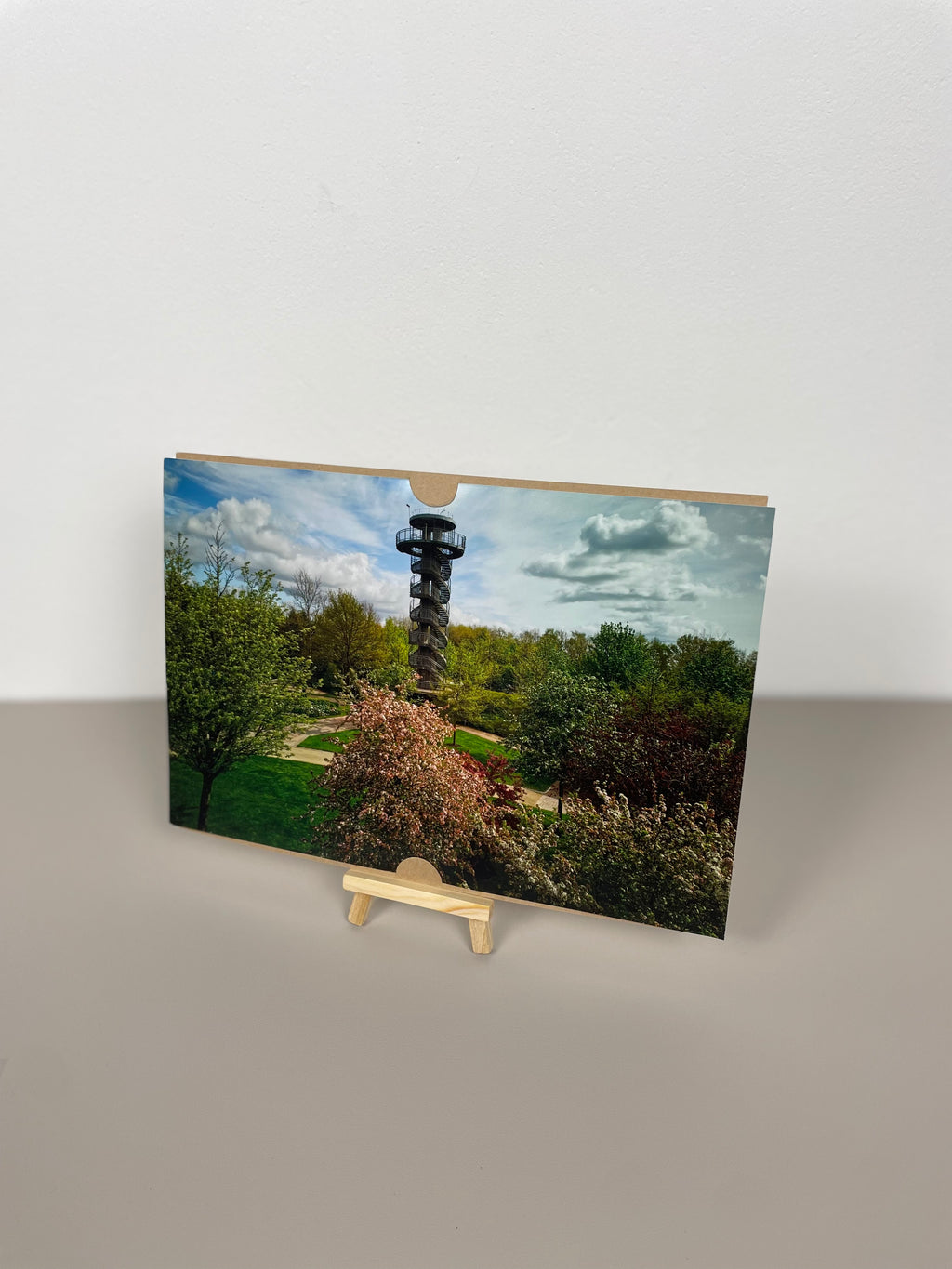 Aussichtsturm Frühling Zierapfel weit Park der Gärten